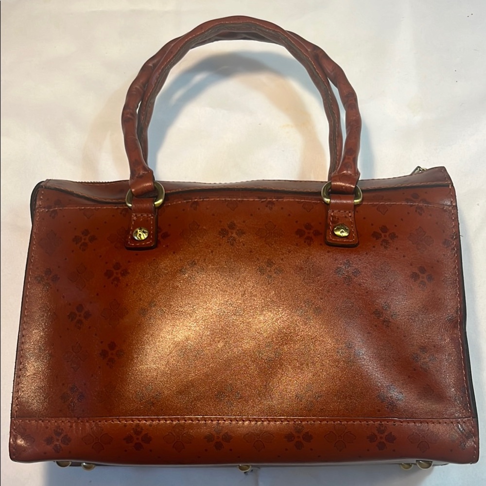 Patricia Nash Brown Leather Satchel with Vintage Appeal